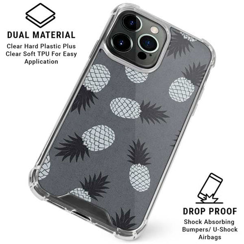 Black and White Pineapples iPhone 16 Pro Max Clear Case