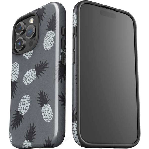 Black and White Pineapples iPhone 16 Pro Max Impact Case