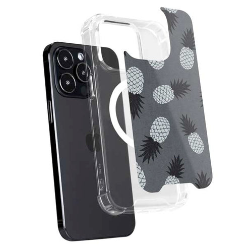 Black and White Pineapples iPhone 16 Pro Max MagSafe Case