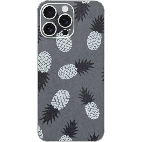 Black and White Pineapples iPhone 16 Pro Max Skin