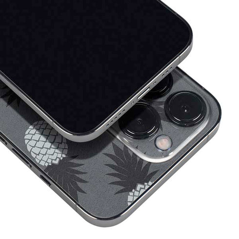 Black and White Pineapples iPhone 16 Pro Skin