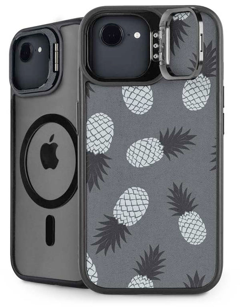 Black and White Pineapples iPhone 16e Kickstand Case