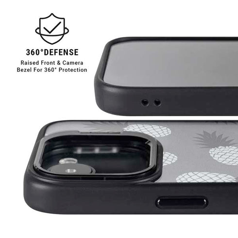 Black and White Pineapples iPhone 16e Kickstand Case