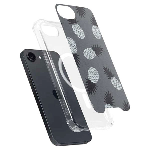 Black and White Pineapples iPhone 16e MagSafe Case