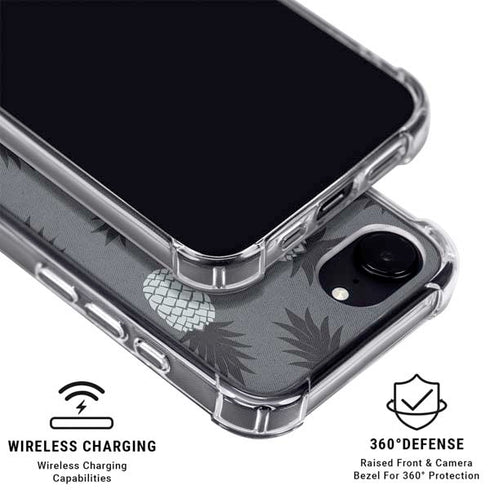 Black and White Pineapples iPhone 16e MagSafe Case