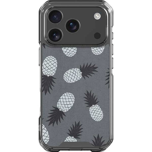 Black and White Pineapples iPhone 18 Pro Clear Case