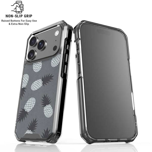 Black and White Pineapples iPhone 18 Pro Clear Case