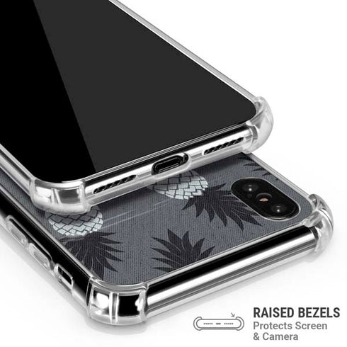 Black and White Pineapples iPhone X/XS Clear Case