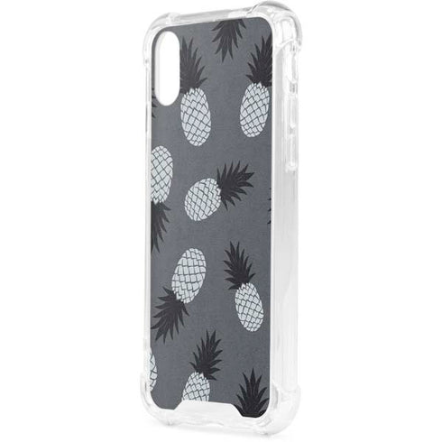 Black and White Pineapples iPhone XS Clear Case