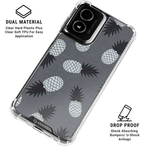 Black and White Pineapples Moto G Power 5G (2024) Clear Case