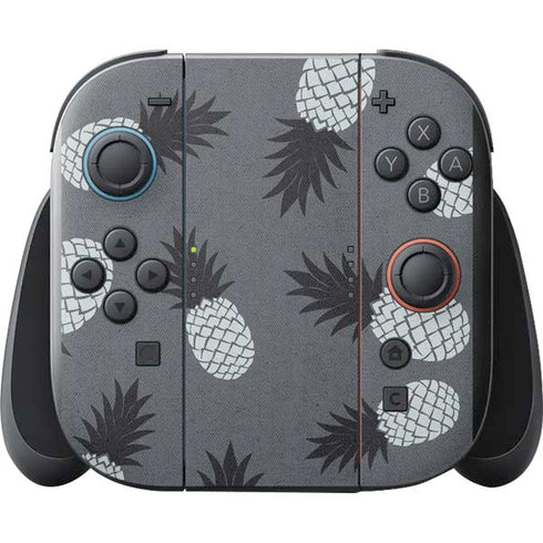 Black and White Pineapples Nintendo Switch 2 (2025) with Joy-Con Skin
