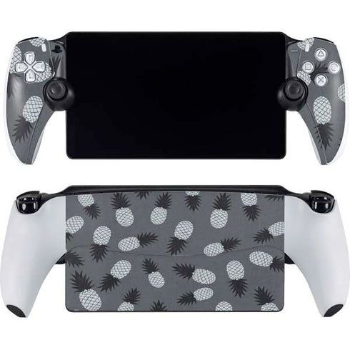 Black and White Pineapples PlayStation Portal Remote Player Skin