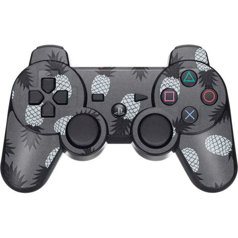 Black and White Pineapples PS3 Dual Shock wireless controller Skin