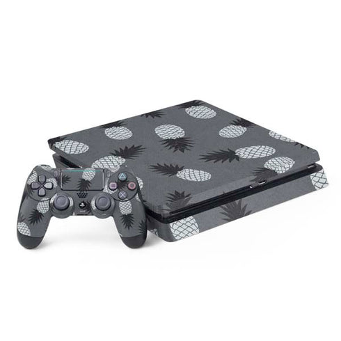 Black and White Pineapples PlayStation PS4 Skins