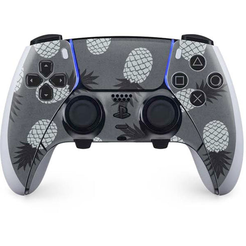 Black and White Pineapples PS5 DualSense Edge Pro Controller Skin