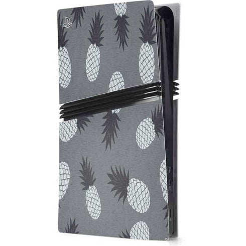 Black and White Pineapples PS5 Pro Console Skin