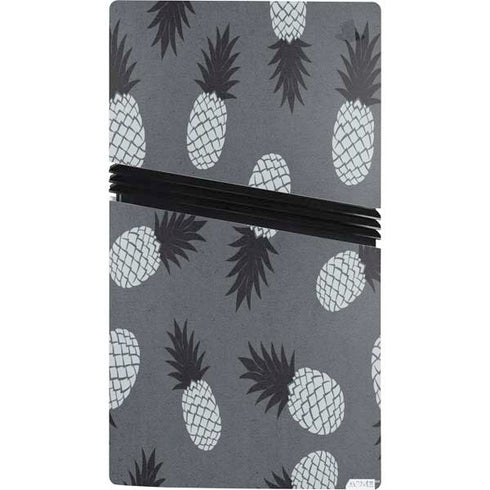 Black and White Pineapples PS5 Pro Console Skin
