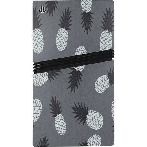 Black and White Pineapples PS5 Pro Disk Console Skin