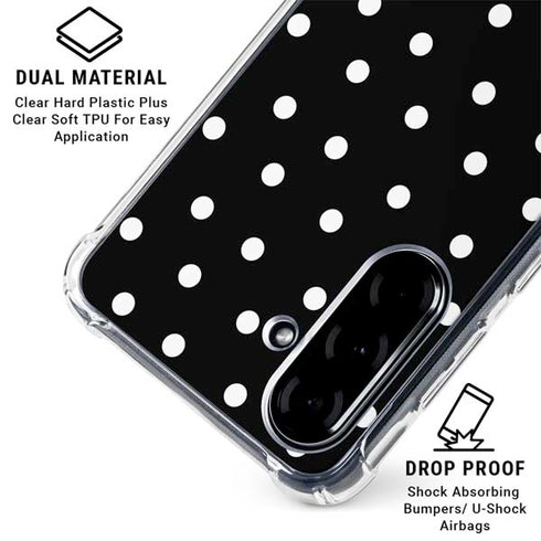 Black and White Polka Dots Galaxy A36 5G Clear Case