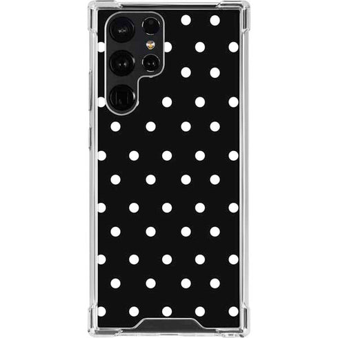 Black and White Polka Dots Galaxy S23 Ultra Clear Case