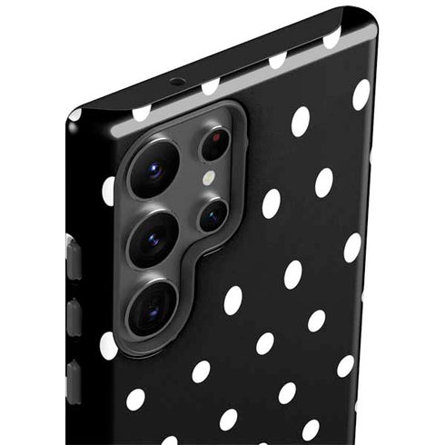 Black and White Polka Dots Galaxy S23 Ultra Pro Case