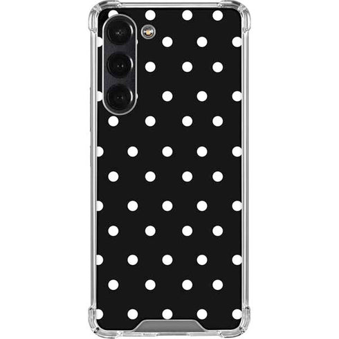 Black and White Polka Dots Galaxy S24 FE Clear Case