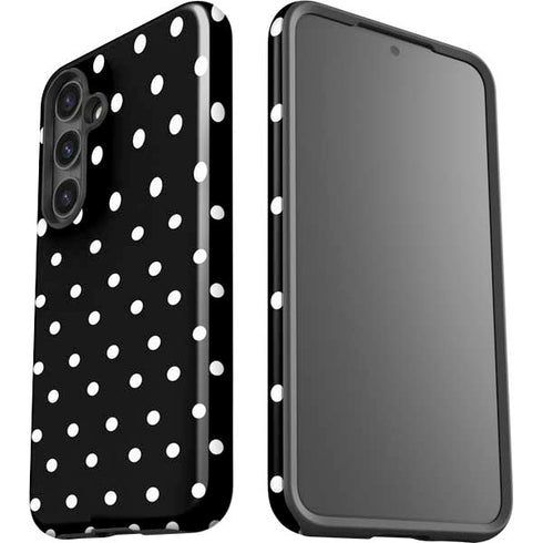 Black and White Polka Dots Galaxy S25 Impact Case