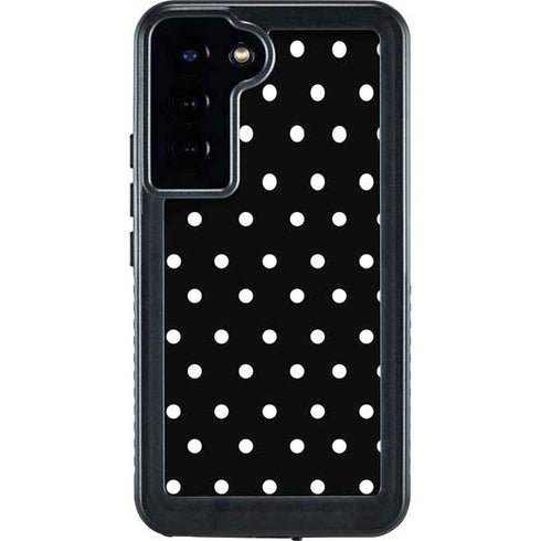 Black and White Polka Dots Galaxy S24 Plus Waterproof Case