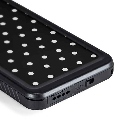 Black and White Polka Dots Galaxy S24 Plus Waterproof Case