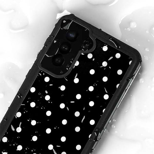 Black and White Polka Dots Galaxy S24 Plus Waterproof Case
