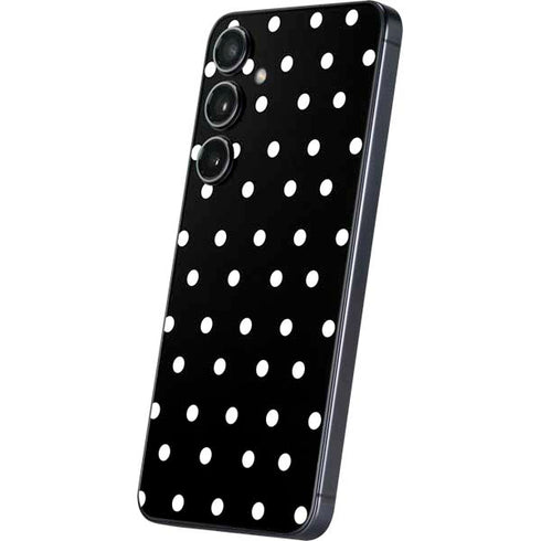 Black and White Polka Dots Galaxy S24 Skin