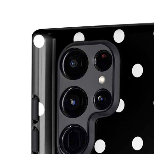 Black and White Polka Dots Galaxy S25 Ultra Impact Case