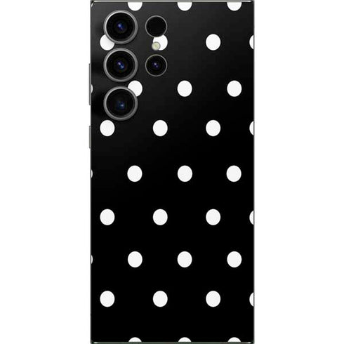 Black and White Polka Dots Galaxy S25 Ultra Skin