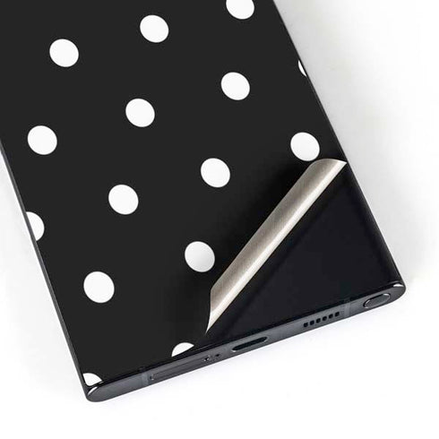 Black and White Polka Dots Galaxy S25 Ultra Skin