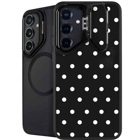 Black and White Polka Dots Galaxy S25 FE Kickstand Case