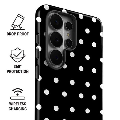 Black and White Polka Dots Galaxy S26 Ultra Impact Case