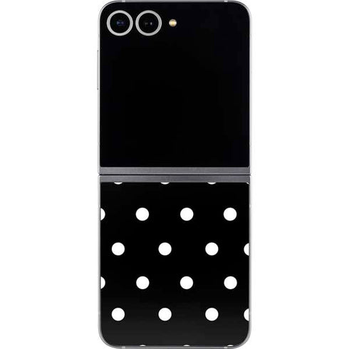 Black and White Polka Dots Galaxy Z Flip6 Skin