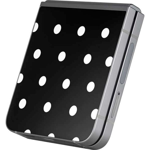 Black and White Polka Dots Galaxy Z Flip6 Skin