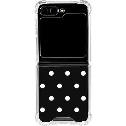 Black and White Polka Dots Galaxy Z Flip6 Clear Case