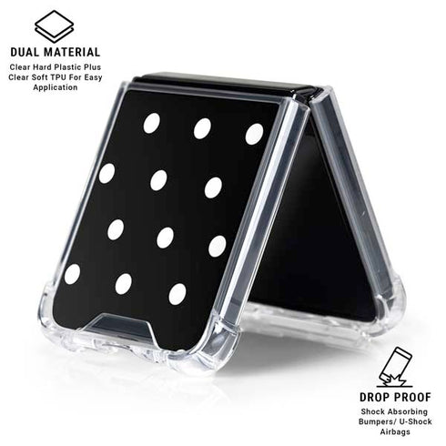 Black and White Polka Dots Galaxy Z Flip6 Clear Case