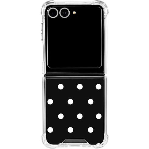 Black and White Polka Dots Galaxy Z Flip7 Clear Case