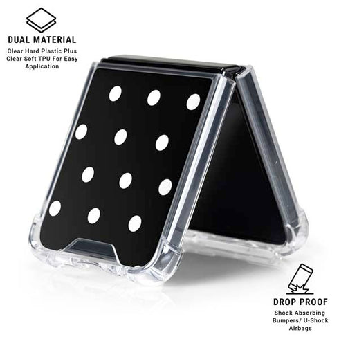 Black and White Polka Dots Galaxy Z Flip7 Clear Case