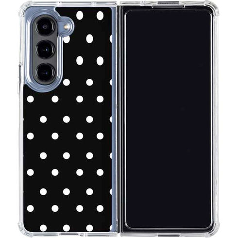 Black and White Polka Dots Galaxy Z Fold5 5G Clear Case