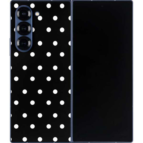 Black and White Polka Dots Galaxy Z Fold6 Skin