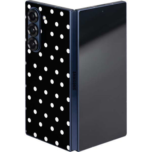 Black and White Polka Dots Galaxy Z Fold6 Skin