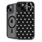 Black and White Polka Dots iPhone 15 Plus Kickstand Case