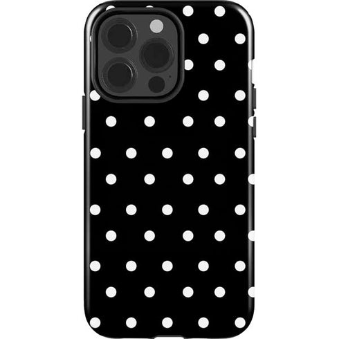 Black and White Polka Dots iPhone 15 Pro Impact Case