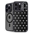 Black and White Polka Dots iPhone 15 Pro Max Kickstand Case
