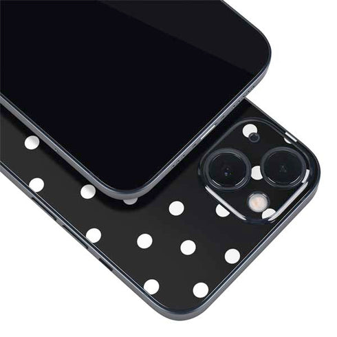 Black and White Polka Dots iPhone 15 Skin
