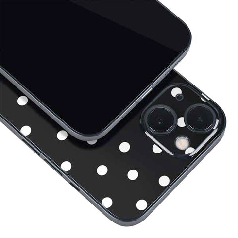 Black and White Polka Dots iPhone 15 Skin